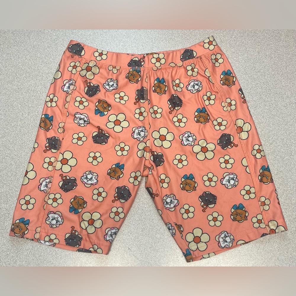 Disney Aristocats Floral Peach Biker Shorts Women’s Size XS